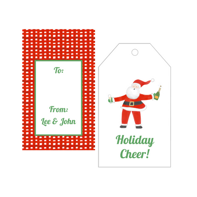 Tipsy Santa Personalized Gift Tags