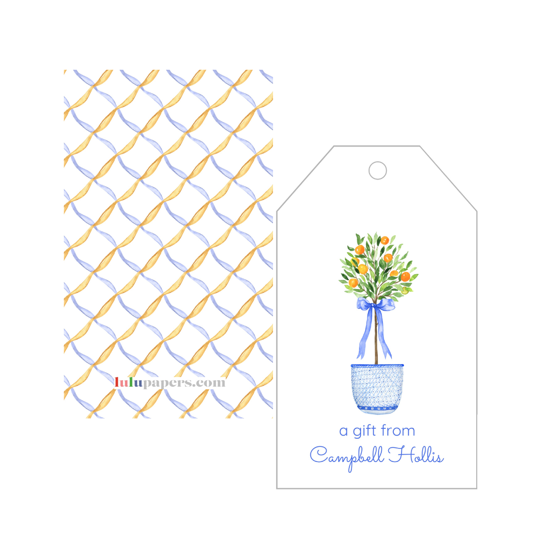 Chinoiserie + Citrus Topiary Gift Tags