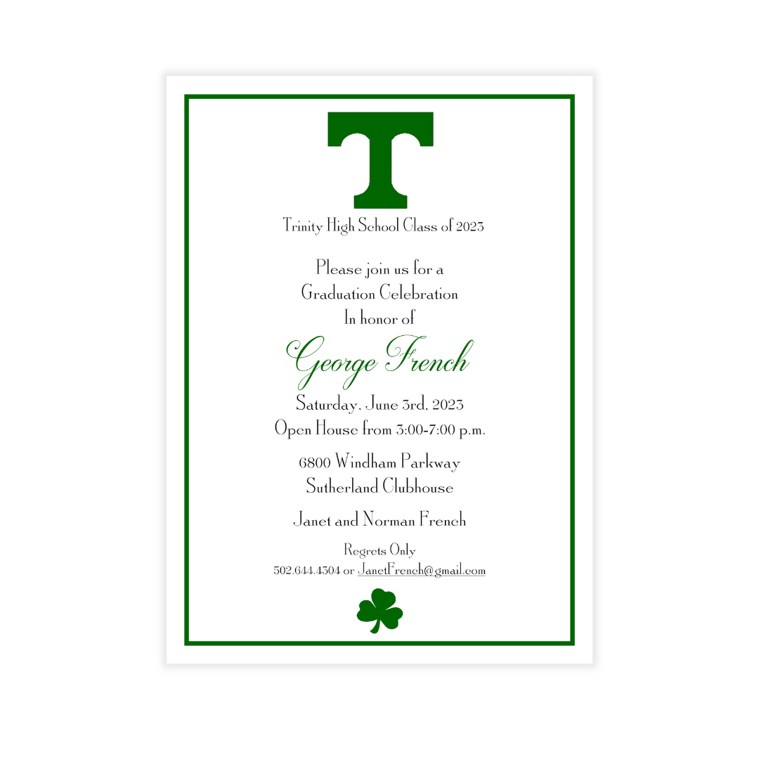 Traditional School Logo Graduation Invitation