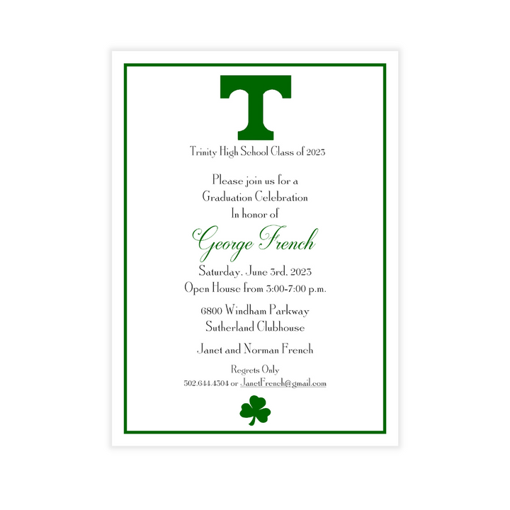 Traditional School Logo Graduation Invitation