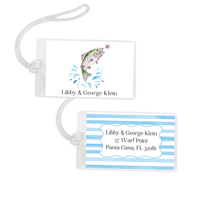 Watercolor Trout Personalized Bag Tag