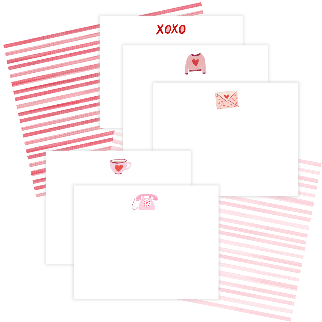 Valentine Note Flats Set