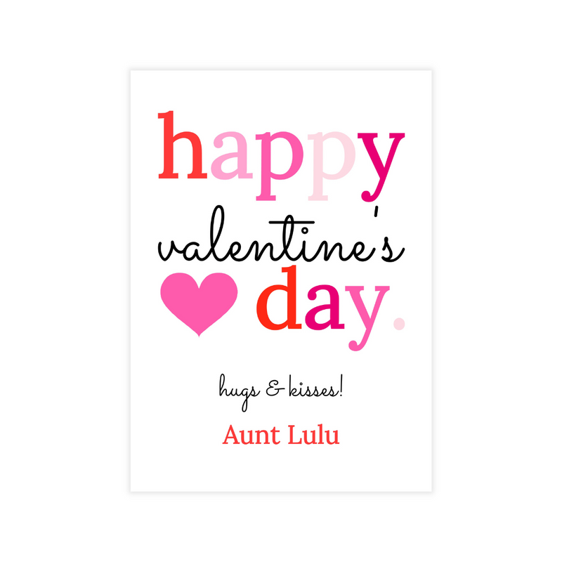 Red + Pink Text Valentine Cards