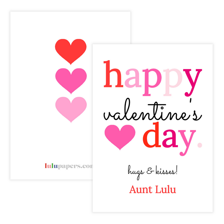 Red + Pink Text Valentine Cards