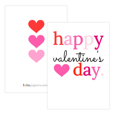 Red + Pink Text Valentine Cards