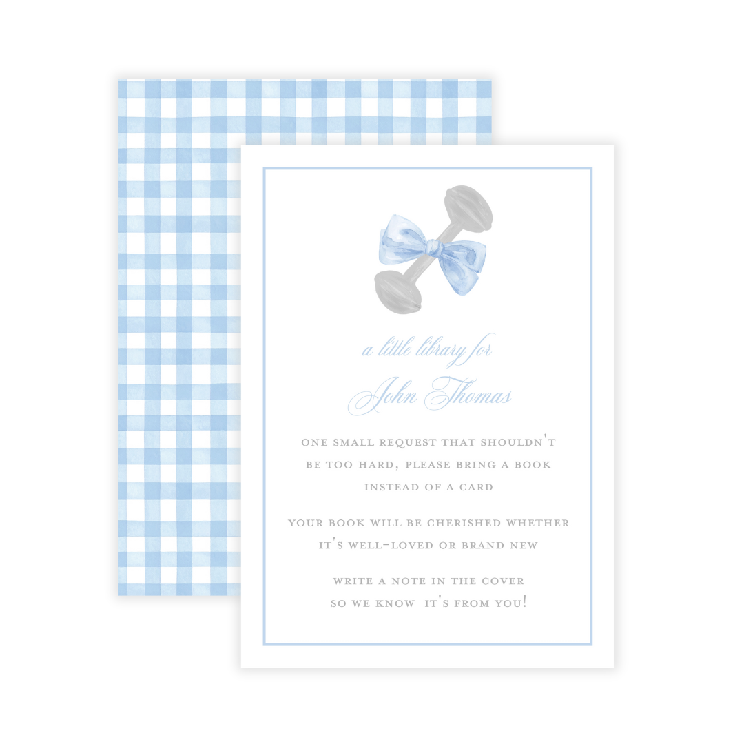 Heirloom Rattle Baby Boy Shower Invitations