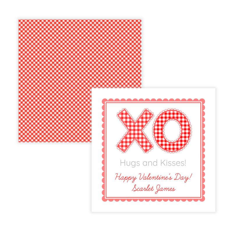 XO! Hugs + Kisses Valentines; Choice of Stickers or Cards