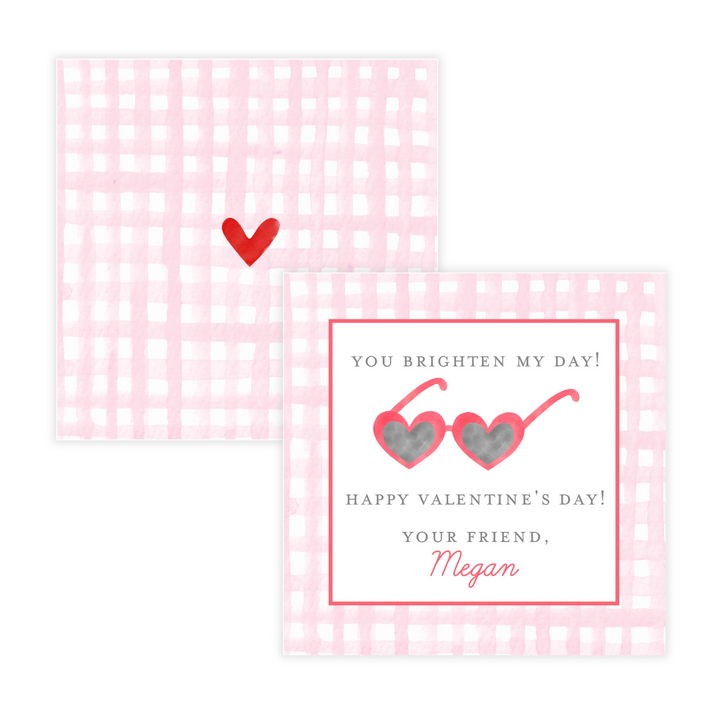 Sunglasses Valentines; Choice of Stickers or Cards