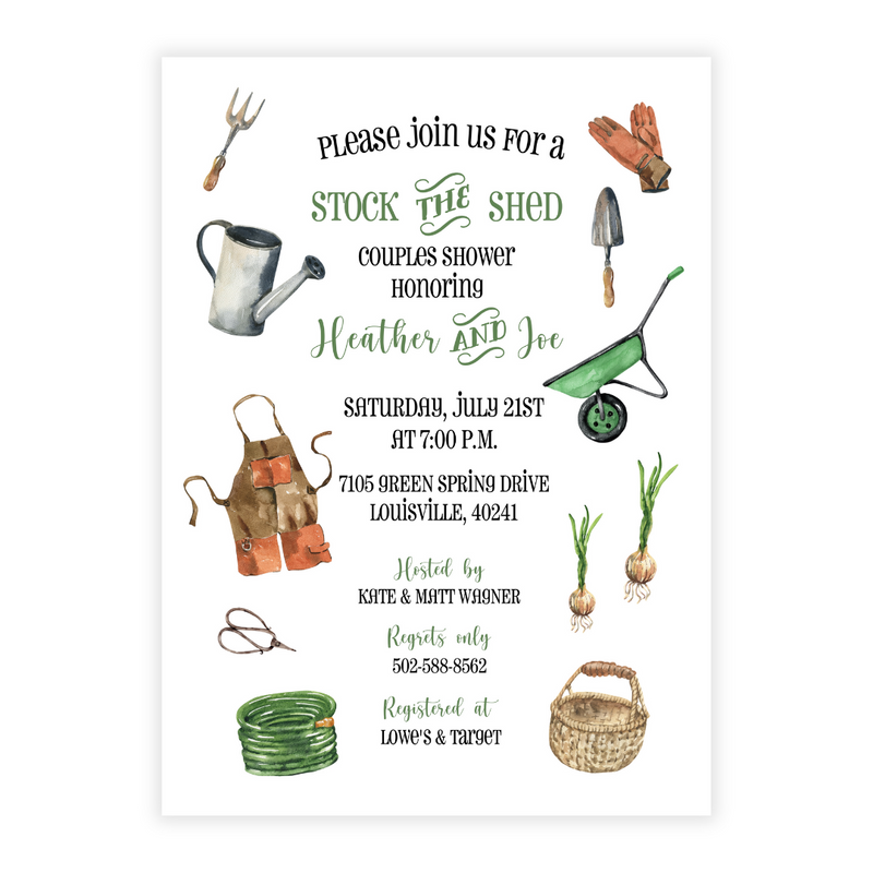 Stock the Shed Bridal Shower Invitation