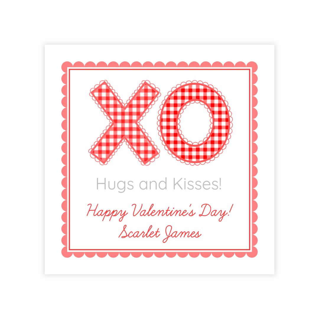 XO! Hugs + Kisses Valentines; Choice of Stickers or Cards