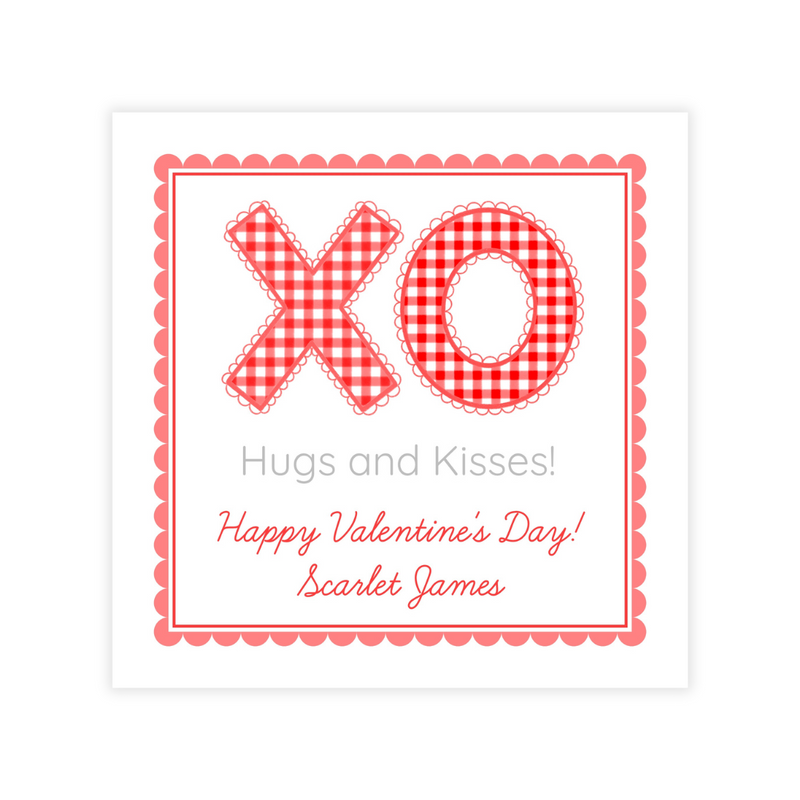 XO! Hugs + Kisses Valentines; Choice of Stickers or Cards