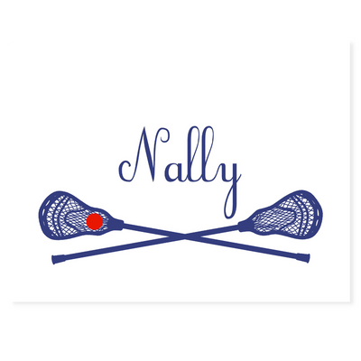 Girls Lacrosse Personalized Note Cards