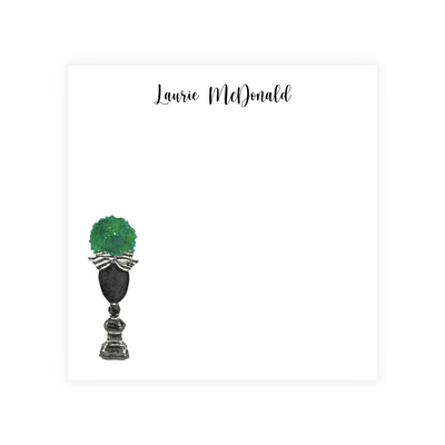 Boxwood Topiary Square Note Pad