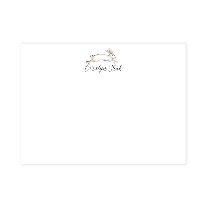 Spring Bunny Personalized Large Flat Note Cards