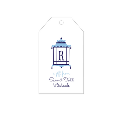 Chinoiserie Monogrammed Pagoda Gift Tags