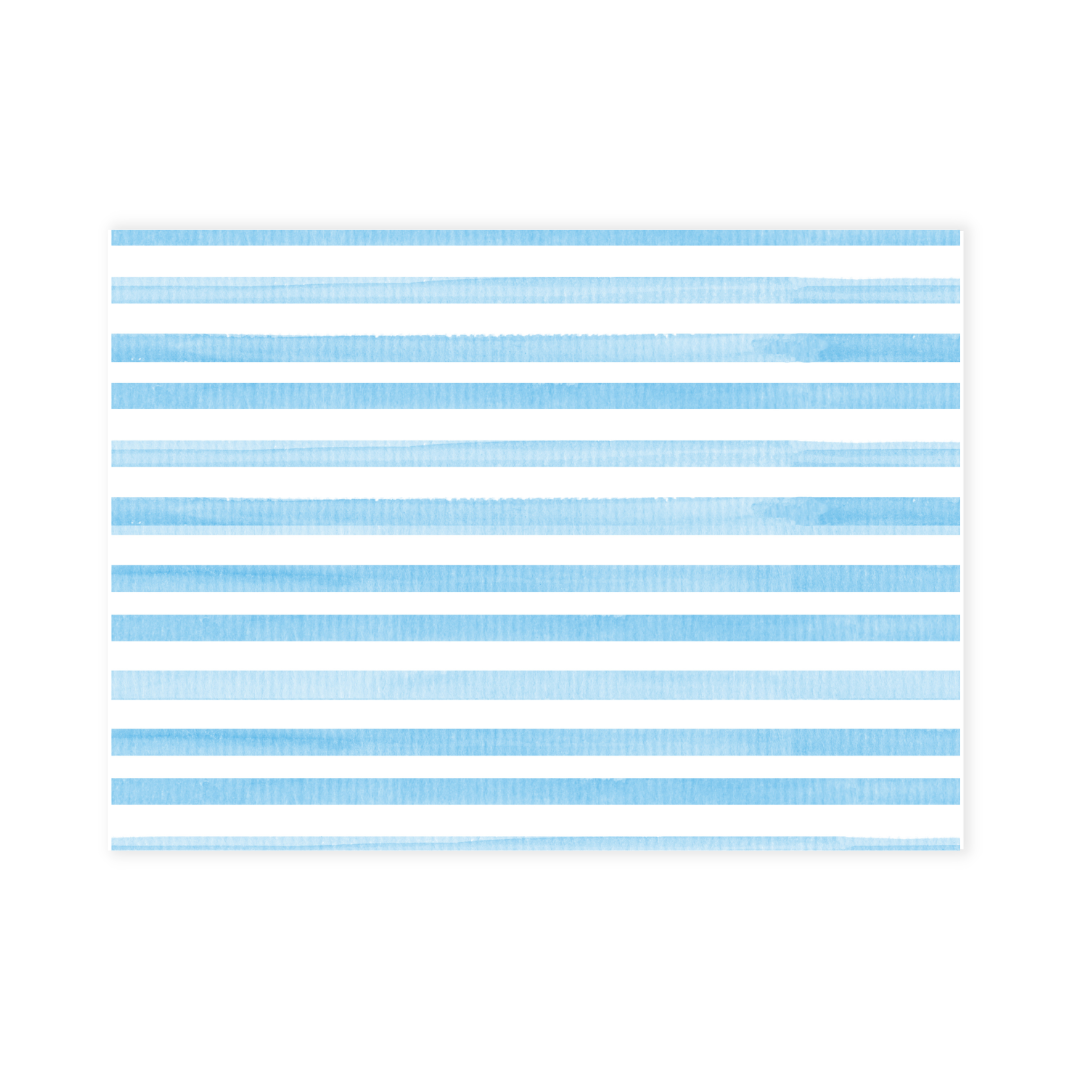 Chocolate Lab + Stripes Personalized Large Flat Note Cards