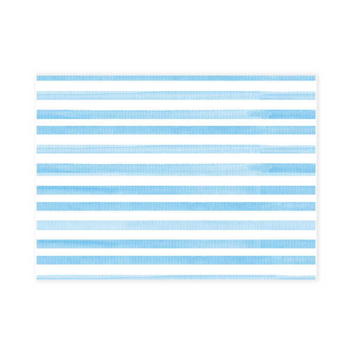 Chocolate Lab + Stripes Personalized Large Flat Note Cards