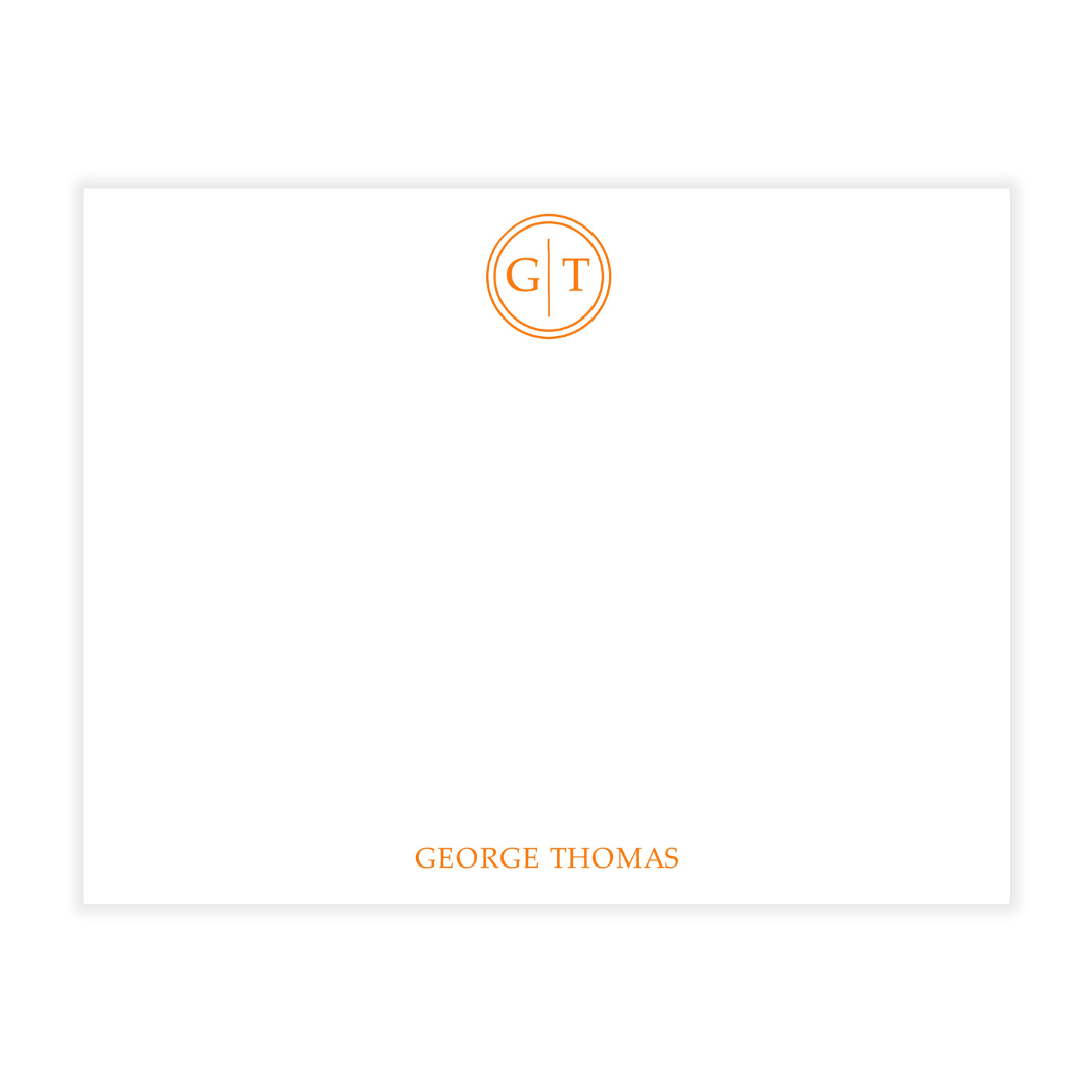 Circle Two Initials Modern Flat Note Cards