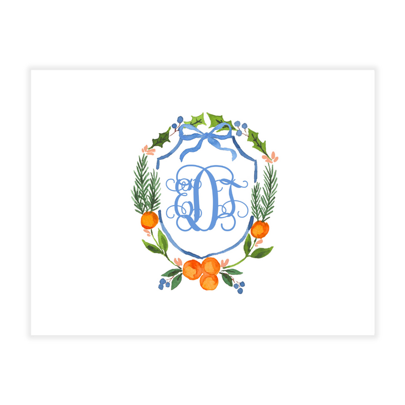 Citrus Holiday Crest + Monogrammed Note Cards