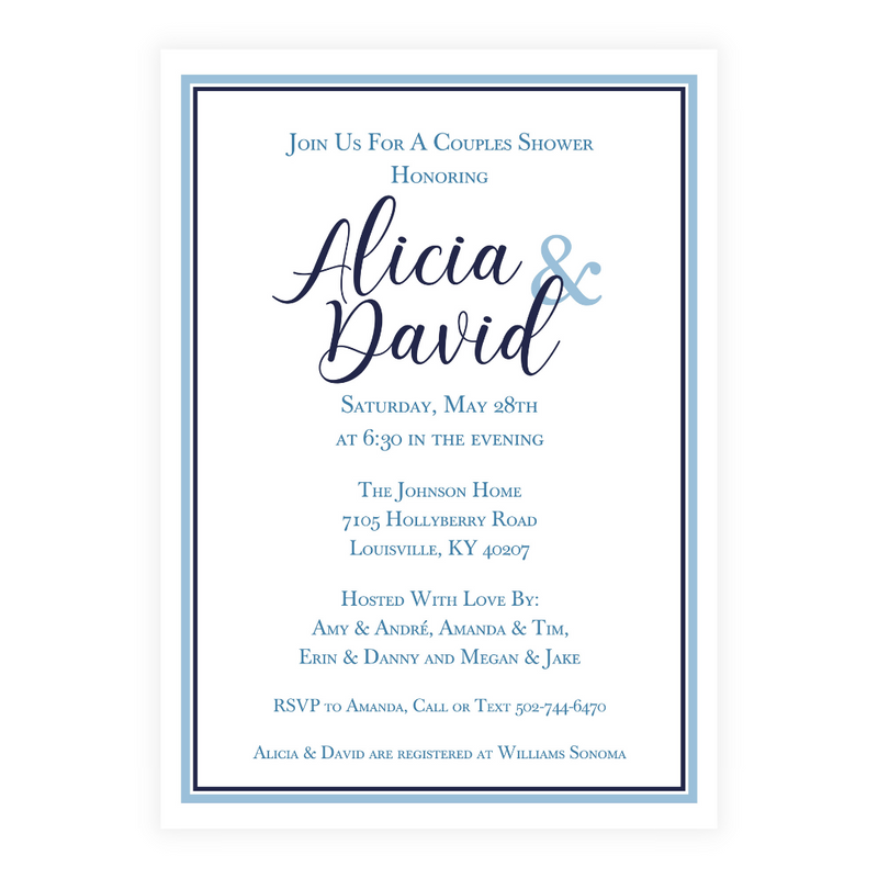 Double Border All Occasion Invitation- choose your two colors!