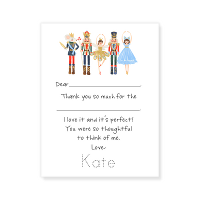 Nutcracker Fill-in Thank You Flat Note Cards