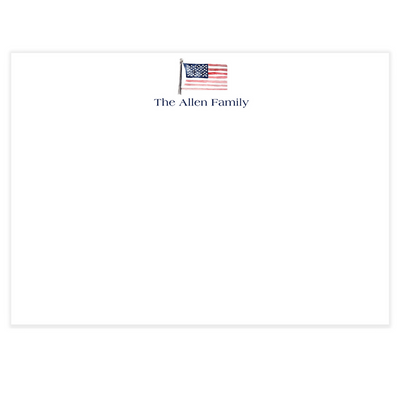 Patriotic Personalized Flat Note Cards