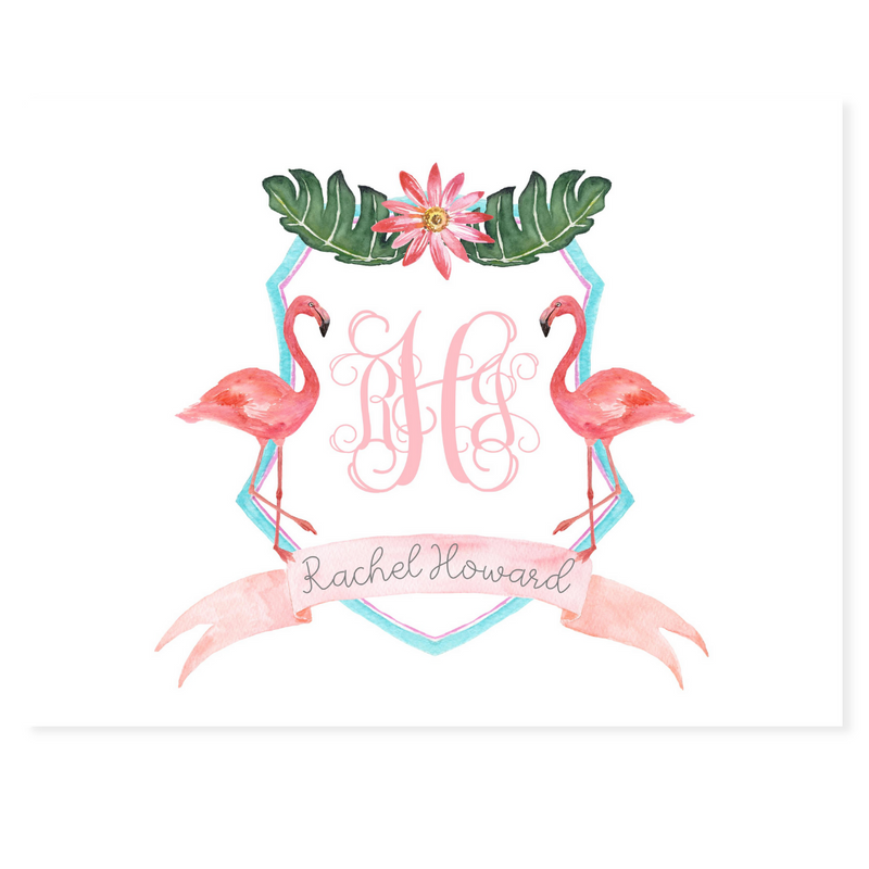 Flamingo Crest Note Card