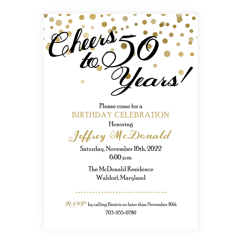 Cheers to Years Confetti Party Invitation