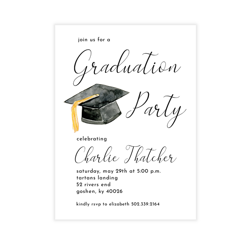 Graduation Cap Party Invitation