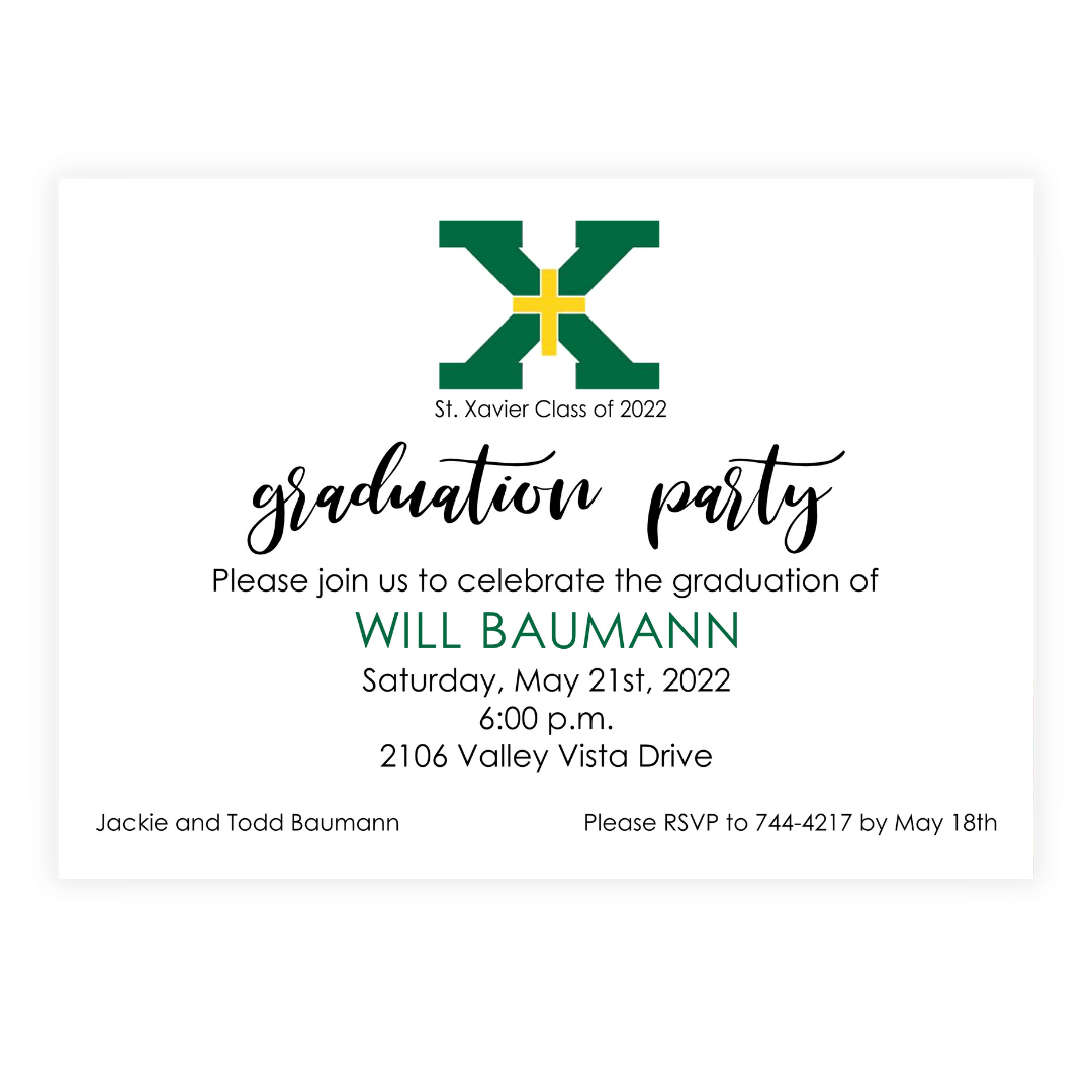 School Logo Graduation Invitation + Photos