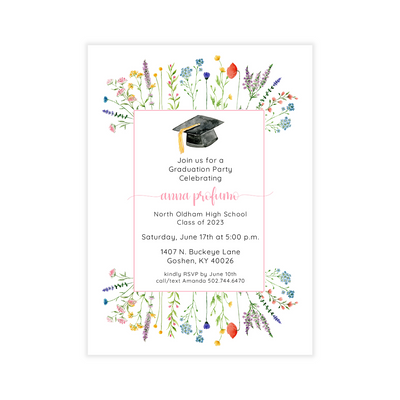 Wildflower Graduation Party Invitation