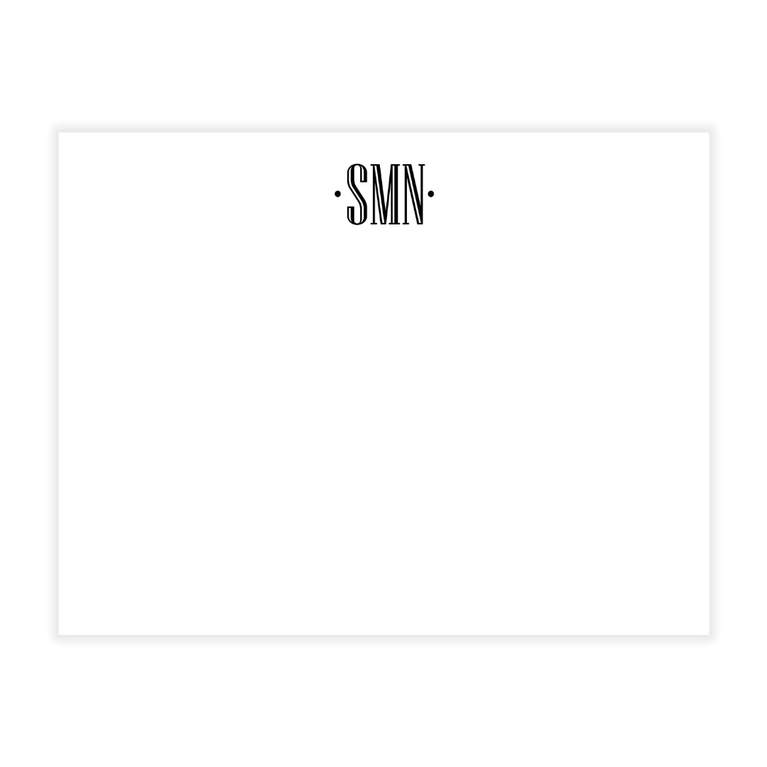 Traditional + Masculine Custom Monogrammed Flat Note Cards - design your own!