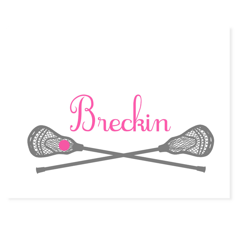 Girls Lacrosse Personalized Note Cards