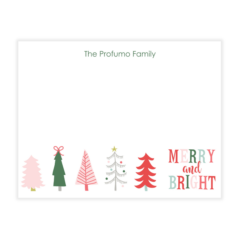 Merry + Bright Large Flat Note Cards