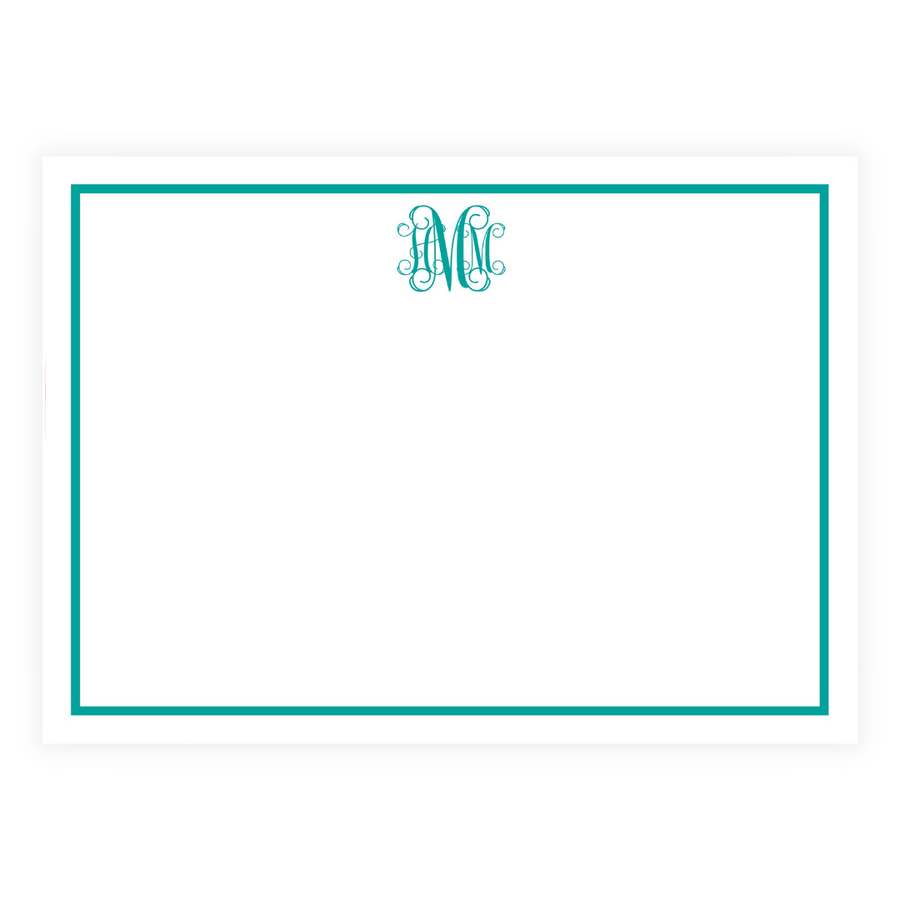 Simple Note Card Border Monogram and Border Large Flat Note Cards - customizable! – Lulu Papers