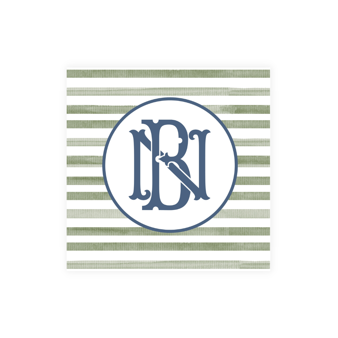 Two Initial Monogrammed Horseshoe Coasters- Reversible!