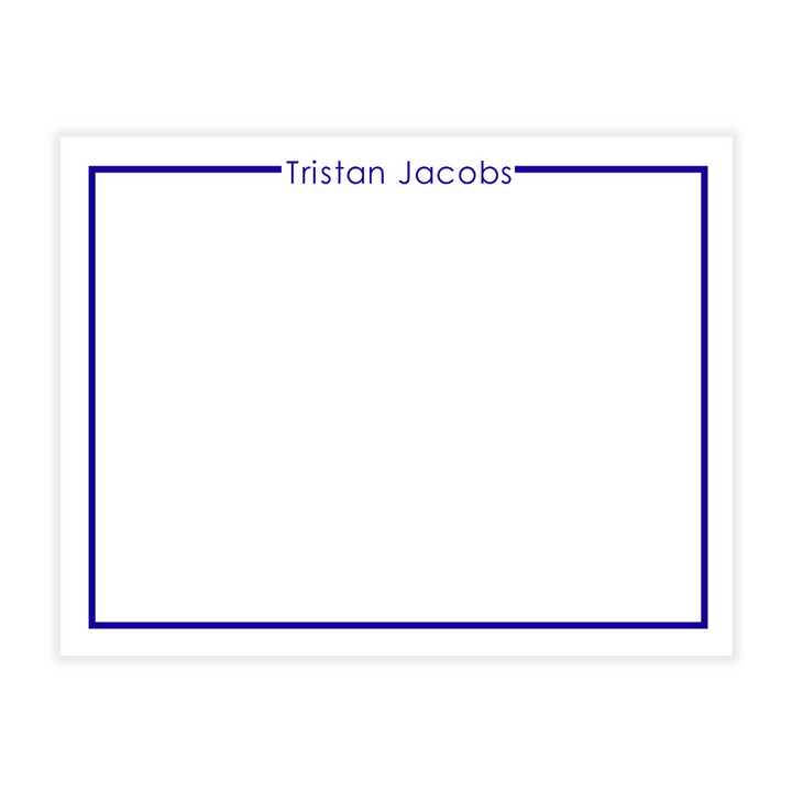 Custom Name in Border Flat Note Cards