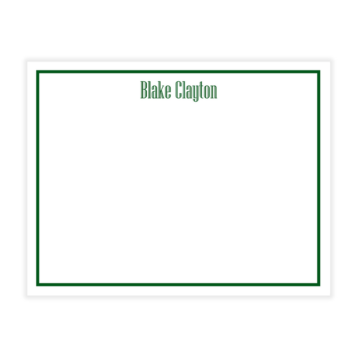 Border and Name Flat Note Cards- choose your color!
