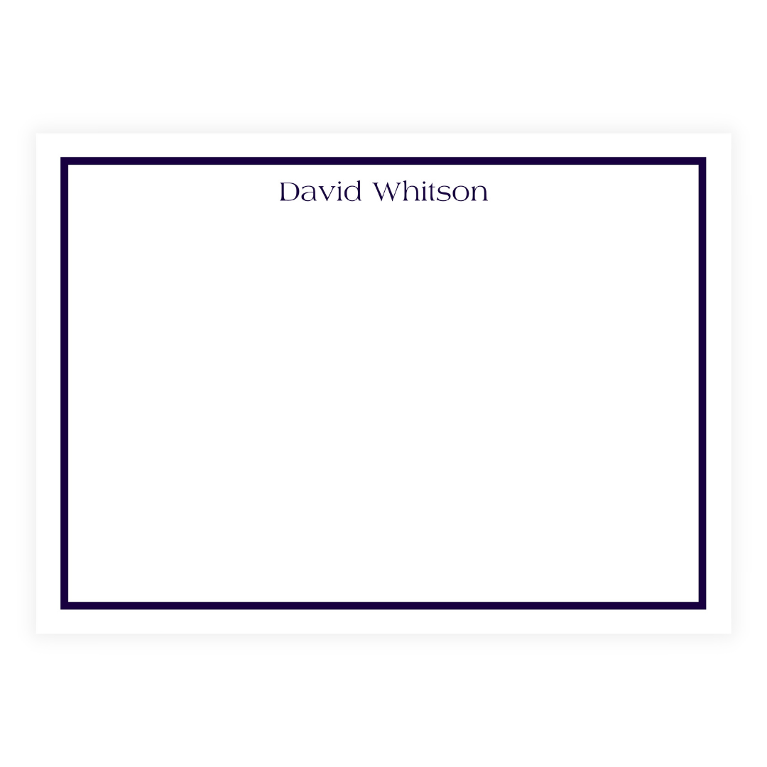 Border and Name Large Flat Note Cards- customizable!