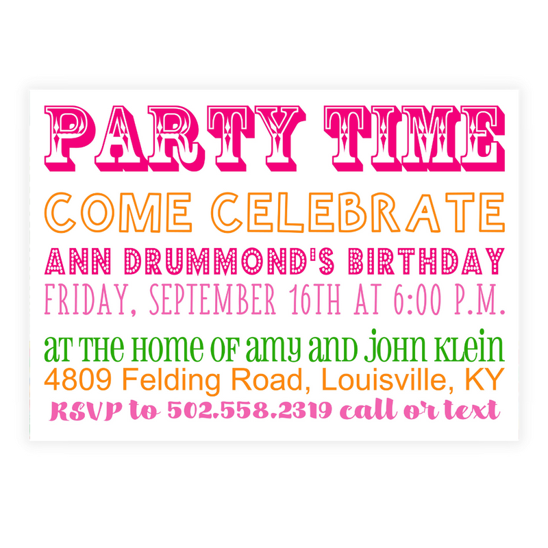 Pink Text Style Invitation