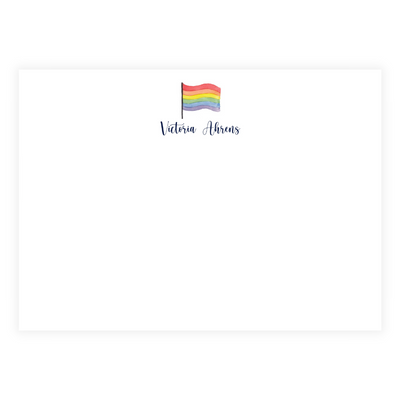 Pride Flag Personalized Large Flat Note Cards