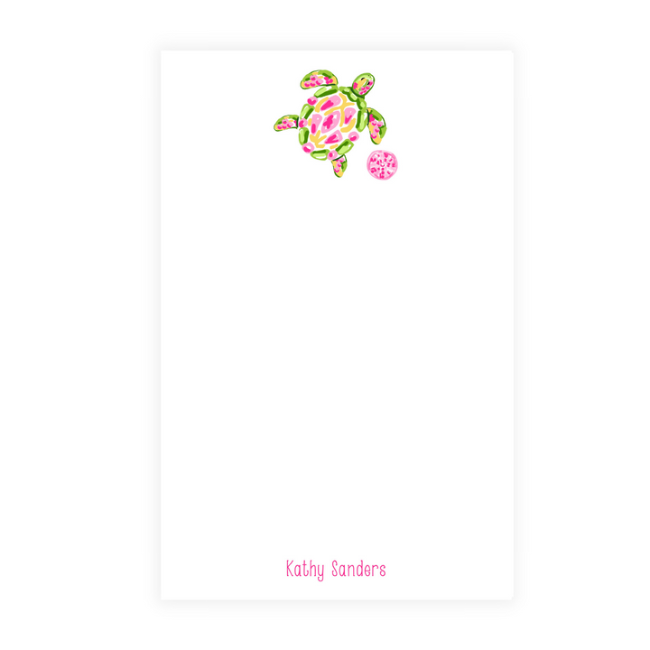 Preppy Sea Turtle Personalized Note Pad