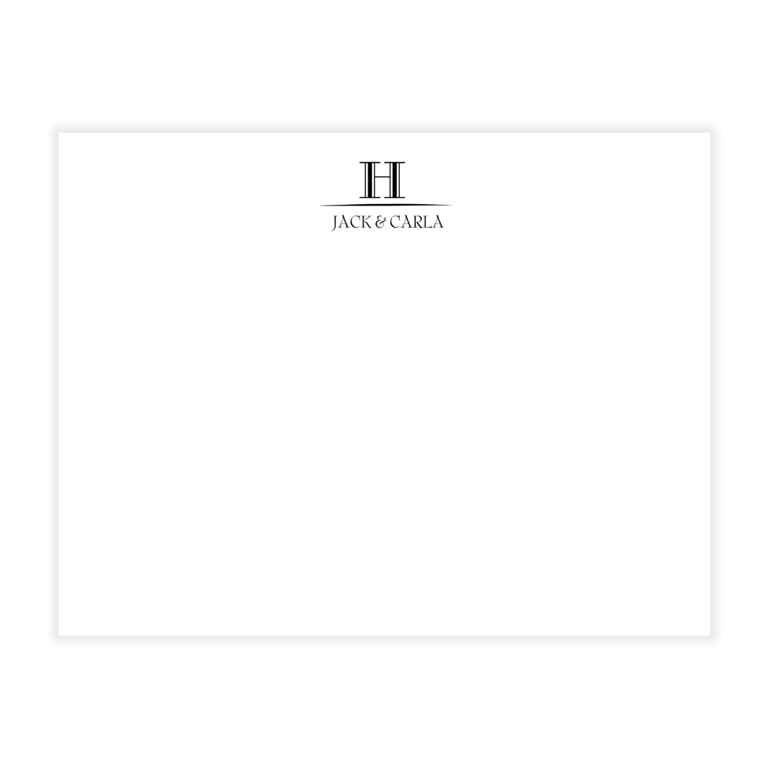Single Initial Flat Note Cards