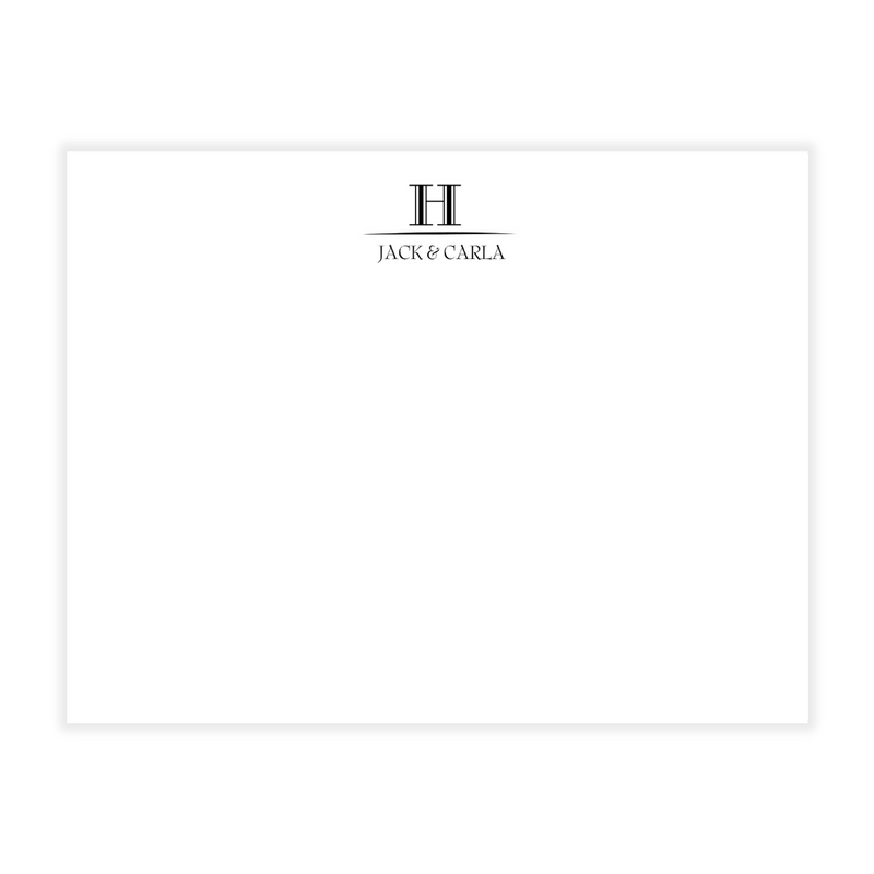 Single Initial Flat Note Cards