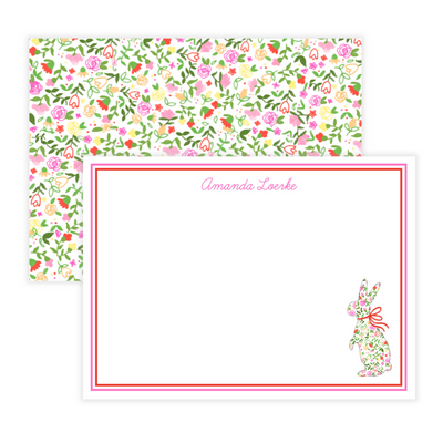 Personalized Floral Stationary with Envelopes, FOLDED NOTE CARDS, Floral  Personalized Stationery Set for Women, Pink Personalized Floral Note Cards