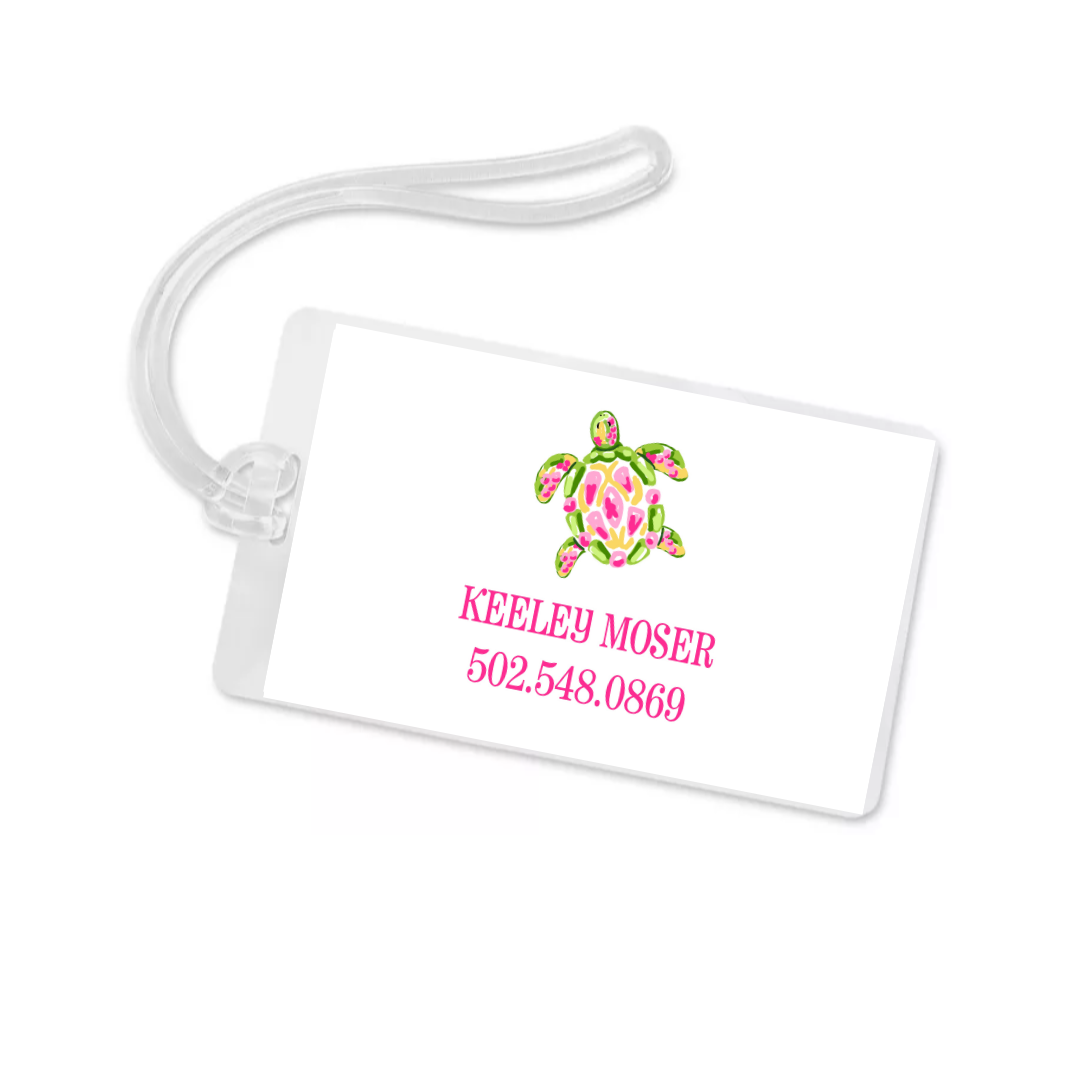 Preppy Sea Turtle Bag Tag