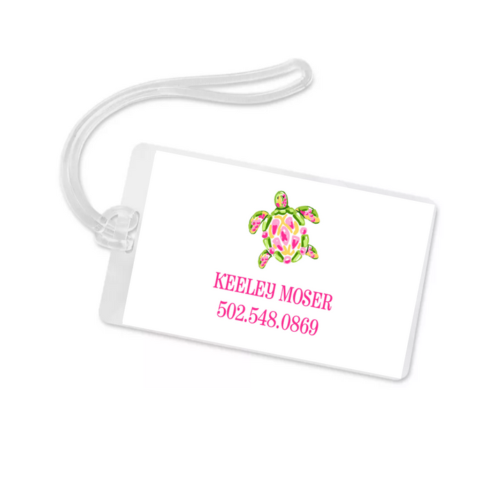 Preppy Sea Turtle Bag Tag