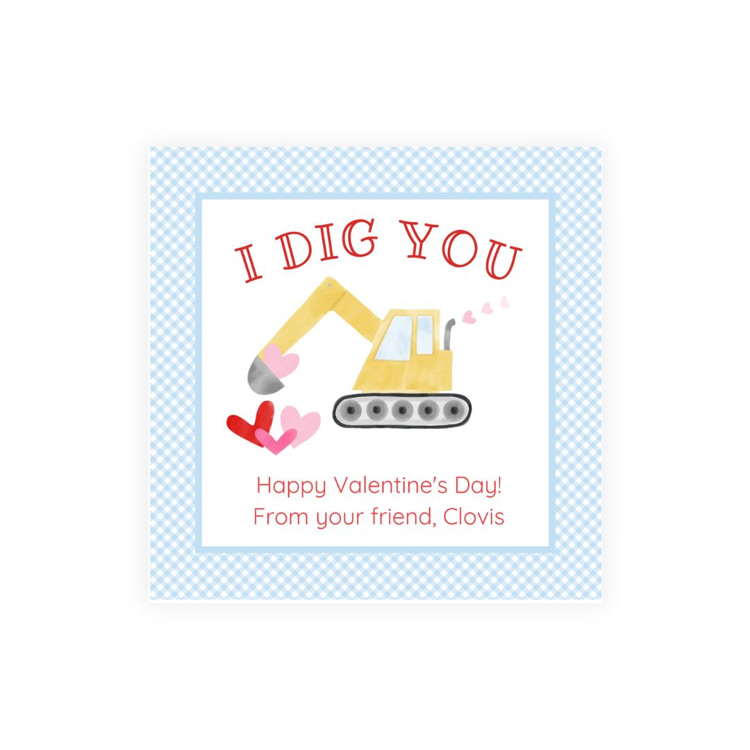 Valentine, I Dig You! Choice of Stickers or Cards