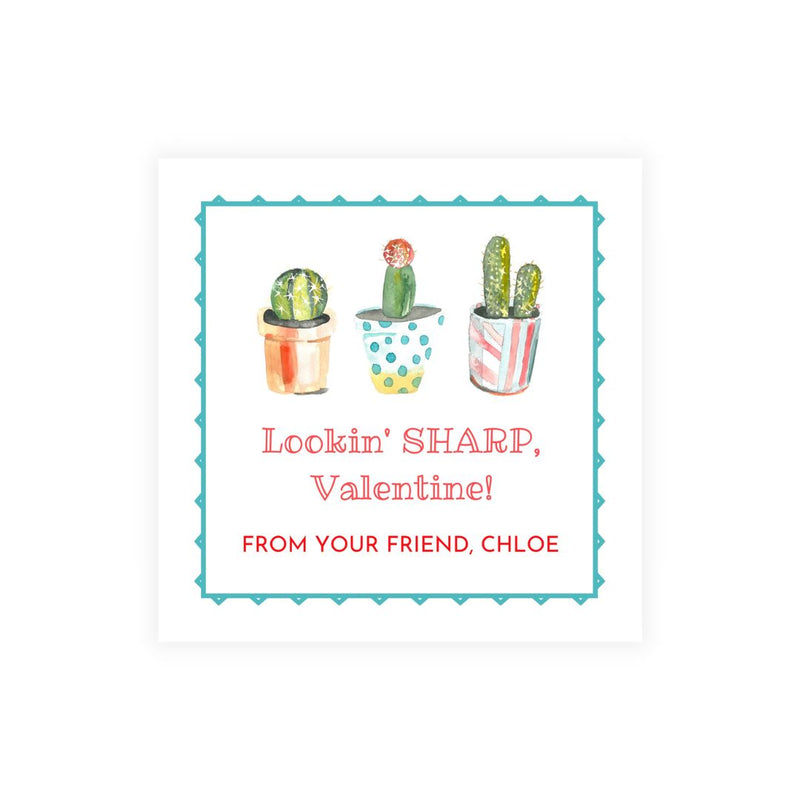 Cacti Valentine, Choice of Stickers or Cards