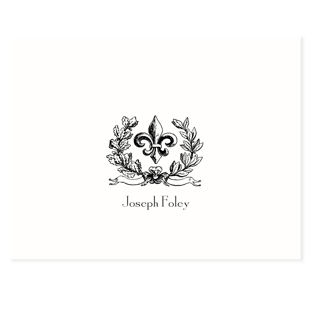 Vintage Fleur-de-lis Personalized Note Cards